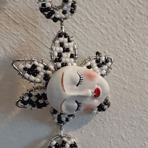 OOAK Handmade Beaded Doll Face Bracelet